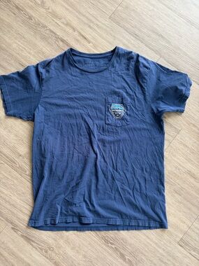 Patagonia Navy Short-Sleeve Pocket Tee with Mountain Badge